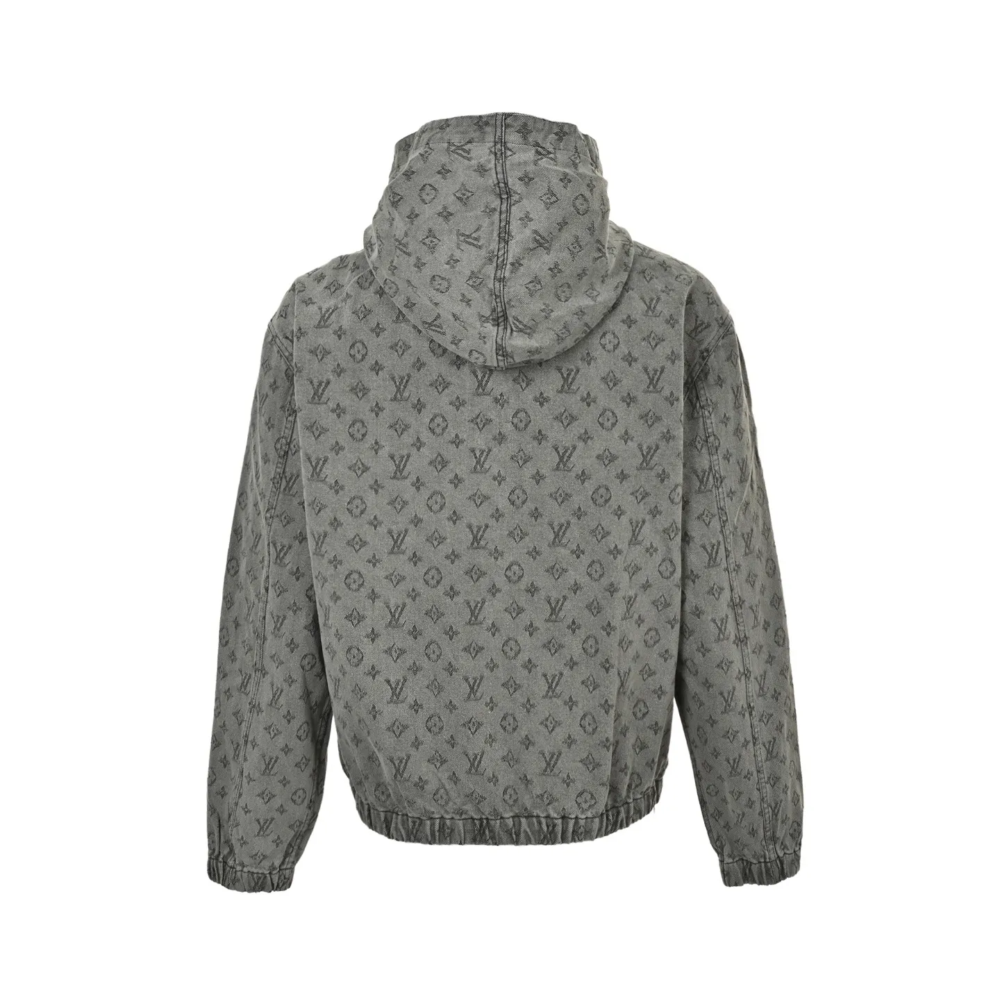 Louis/Louis Vuitton 25Fw allover printed old flower jacquard zipper hooded denim jacket